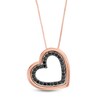 Thumbnail Image 1 of 0.18 CT. T.W. Black Diamond Tilted Heart Outline Pendant in 10K Rose Gold