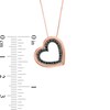 Thumbnail Image 4 of 0.18 CT. T.W. Black Diamond Tilted Heart Outline Pendant in 10K Rose Gold