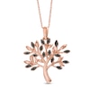 Thumbnail Image 1 of 0.04 CT. T.W. Black Diamond Tree Pendant in 10K Rose Gold