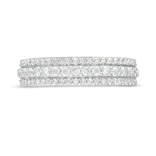 0.45 CT. T.W. Diamond Triple-Row Band in 10K White Gold