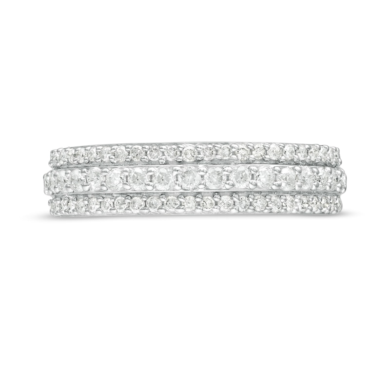 Main Image 4 of 0.45 CT. T.W. Diamond Triple-Row Band in 10K White Gold