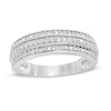 Thumbnail Image 1 of 0.29 CT. T.W. Diamond Multi-Row Vintage-Style Band in 10K White Gold