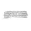 Thumbnail Image 4 of 0.29 CT. T.W. Diamond Multi-Row Vintage-Style Band in 10K White Gold