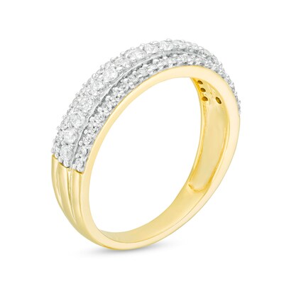 0.45 CT. T.W. Diamond Multi-Row Band in 10K Gold