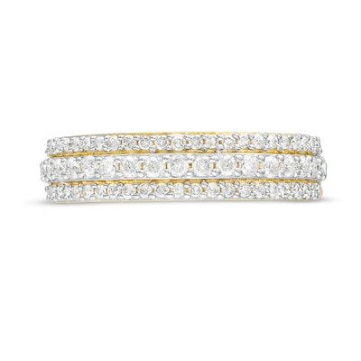 0.45 CT. T.W. Diamond Multi-Row Band in 10K Gold