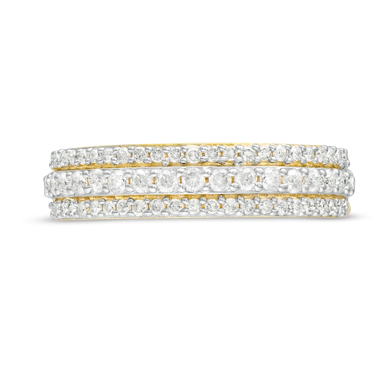 0.45 CT. T.W. Diamond Multi-Row Band in 10K Gold