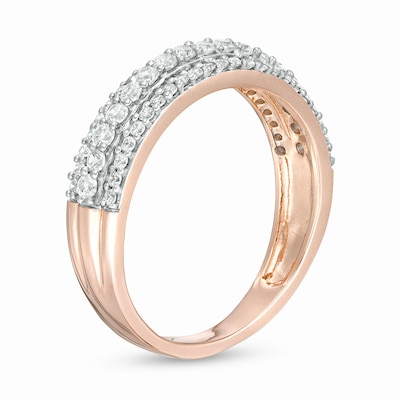 0.45 CT. T.W. Diamond Multi-Row Band in 10K Rose Gold