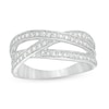 Thumbnail Image 0 of 0.37 CT. T.W. Diamond Multi-Row Crossover Anniversary Band in Sterling Silver