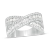 Thumbnail Image 0 of 1.45 CT. T.W. Diamond Multi-Row Crossover Band in 10K White Gold