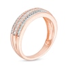 Thumbnail Image 2 of 0.29 CT. T.W. Diamond Multi-Row Vintage-Style Band in 10K Rose Gold