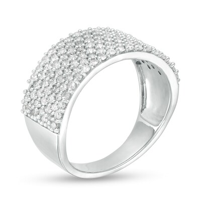 0.96 CT. T.W. Diamond Multi-Row Band in 10K Gold