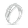 0.45 CT. T.W. Diamond Multi-Row Crossover Band in 10K White Gold