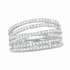 Thumbnail Image 0 of 0.69 CT. T.W. Diamond Multi-Row Crossover Anniversary Band in Sterling Silver