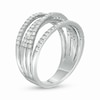 0.69 CT. T.W. Diamond Multi-Row Crossover Anniversary Band in Sterling Silver