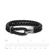 Thumbnail Image 2 of Vera Wang Men 0.11 CT. T.W. Black Diamond Braided Leather Bracelet in Sterling Silver with Black Rhodium - 8.5"