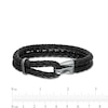 Thumbnail Image 3 of Vera Wang Men 0.11 CT. T.W. Black Diamond Braided Leather Bracelet in Sterling Silver with Black Rhodium - 8.5"