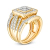 Thumbnail Image 3 of 1.45 CT. T.W. Composite Diamond Cushion Frame Multi-Row Three Piece Bridal Set in 10K Gold
