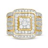 Thumbnail Image 4 of 1.45 CT. T.W. Composite Diamond Cushion Frame Multi-Row Three Piece Bridal Set in 10K Gold