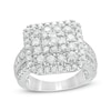 Thumbnail Image 0 of 2.11 CT. T.W. Composite Diamond Double Cushion Frame Multi-Row Engagement Ring in 10K White Gold