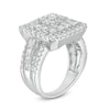 Thumbnail Image 2 of 2.11 CT. T.W. Composite Diamond Double Cushion Frame Multi-Row Engagement Ring in 10K White Gold