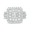 Thumbnail Image 3 of 2.11 CT. T.W. Composite Diamond Double Cushion Frame Multi-Row Engagement Ring in 10K White Gold