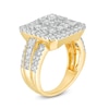 Thumbnail Image 2 of 2.11 CT. T.W. Composite Diamond Double Cushion Frame Multi-Row Engagement Ring in 10K Gold