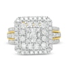 Thumbnail Image 3 of 2.11 CT. T.W. Composite Diamond Double Cushion Frame Multi-Row Engagement Ring in 10K Gold