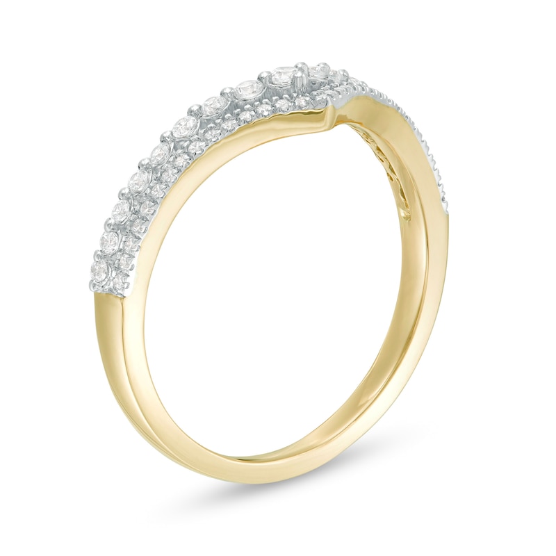 Main Image 3 of 0.23 CT. T.W. Diamond Double Chevron Anniversary Band in 10K Gold