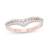 Thumbnail Image 0 of 0.23 CT. T.W. Diamond Double Chevron Anniversary Band in 10K Rose Gold