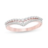 Thumbnail Image 1 of 0.23 CT. T.W. Diamond Double Chevron Anniversary Band in 10K Rose Gold