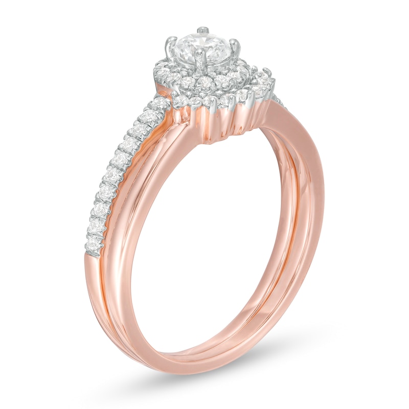 0.45 CT. T.W. Diamond Frame Bridal Set in 10K Rose Gold | Peoples Jewellers