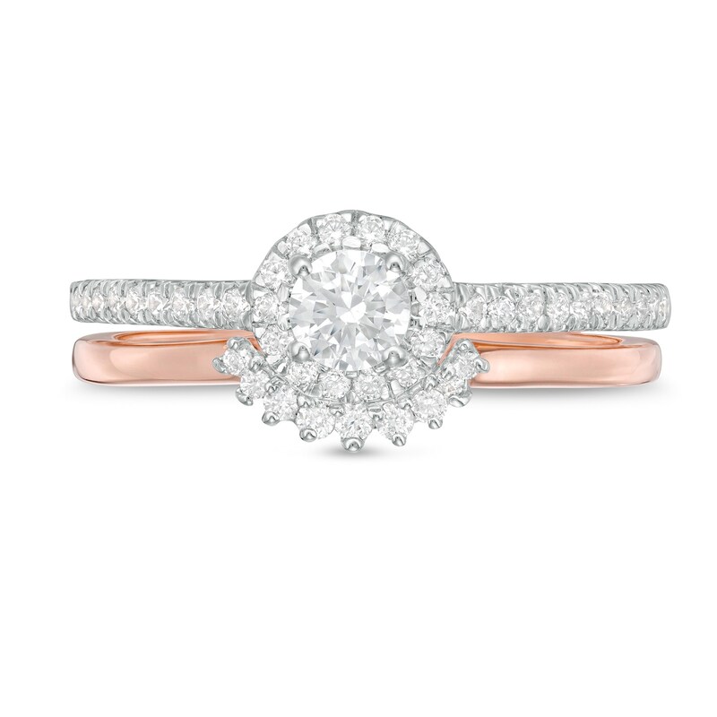 0.45 CT. T.W. Diamond Frame Bridal Set in 10K Rose Gold|Peoples Jewellers