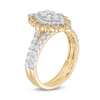 Thumbnail Image 2 of 0.95 CT. T.W. Multi-Diamond Scallop Marquise Frame Vintage-Style Bridal Set in 10K Gold