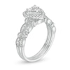 Thumbnail Image 3 of 0.45 CT. T.W. Multi-Diamond Heart Frame Alternating Marquise Vintage-Style Bridal Set in 10K White Gold