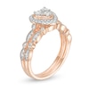 Thumbnail Image 3 of 0.45 CT. T.W. Multi-Diamond Heart Frame Alternating Marquise Vintage-Style Bridal Set in 10K Rose Gold