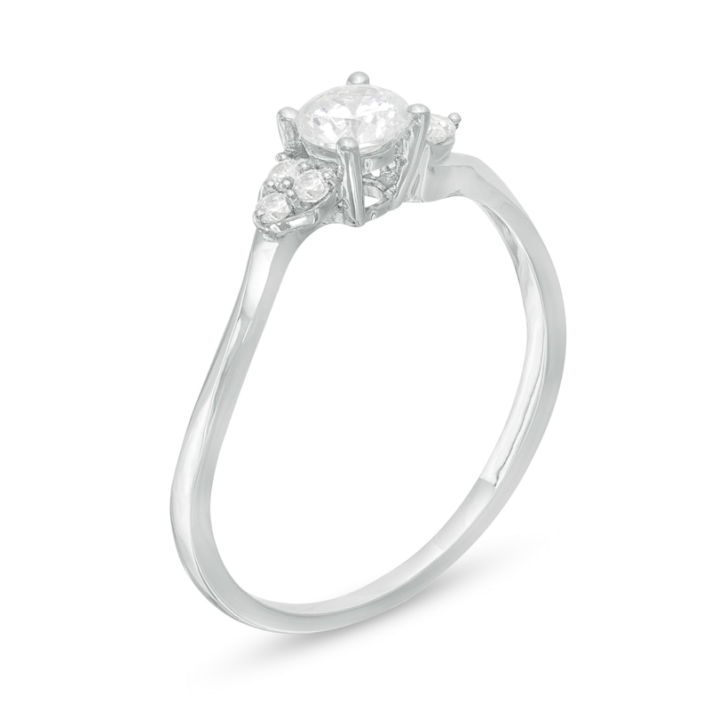 0.29 CT. T.W. Diamond Bypass Tri-Sides Engagement Ring in 10K White Gold