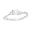 Thumbnail Image 4 of 0.29 CT. T.W. Diamond Bypass Tri-Sides Engagement Ring in 10K White Gold