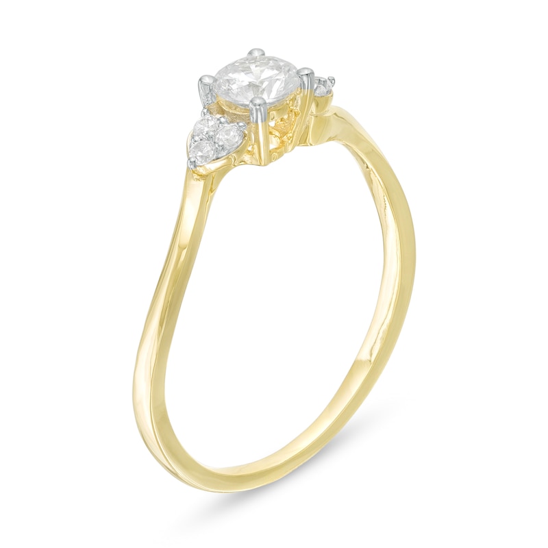 0.29 CT. T.W. Diamond Bypass Tri-Sides Engagement Ring in 10K Gold