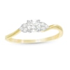 Thumbnail Image 3 of 0.29 CT. T.W. Diamond Bypass Tri-Sides Engagement Ring in 10K Gold