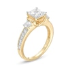 6.0mm Princess-Cut Lab-Created White Sapphire Collar Ring in Sterling Silver with 14K Gold Plate