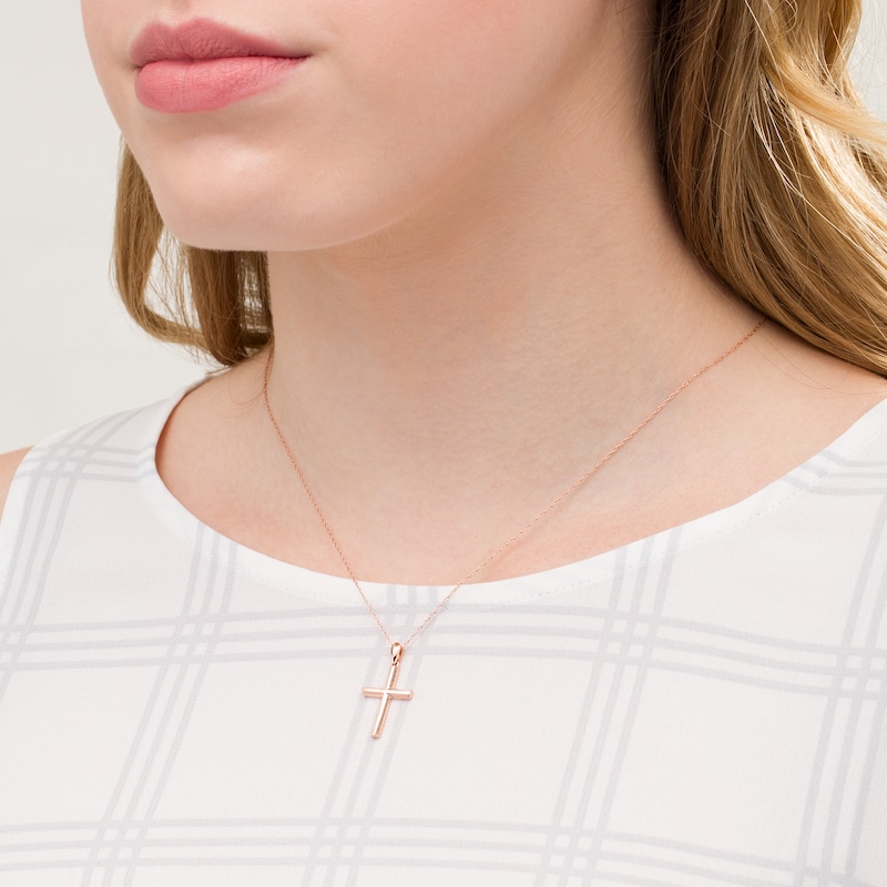 Main Image 2 of Cross Pendant in 10K Rose Gold