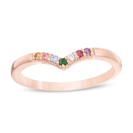 Mother's Birthstone Chevron Ring (3-7 Stones)