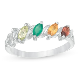 Mother's Marquise Birthstone "S" Ring (2-6 Stones)