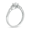 Thumbnail Image 2 of 0.37 CT. T.W. Diamond Leaf-Sides Vintage-Style Engagement Ring in 10K White Gold