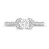 Thumbnail Image 3 of 0.37 CT. T.W. Diamond Leaf-Sides Vintage-Style Engagement Ring in 10K White Gold