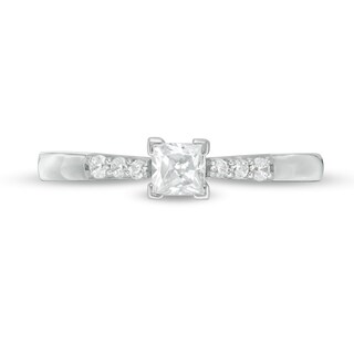 0.29 CT. T.W. Princess-Cut Diamond Engagement Ring in 10K White Gold