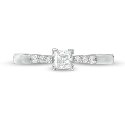 0.29 CT. T.W. Princess-Cut Diamond Engagement Ring in 10K White Gold
