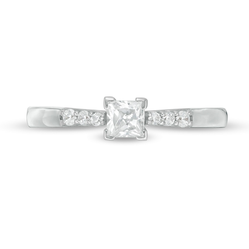 0.29 CT. T.W. Princess-Cut Diamond Engagement Ring in 10K White Gold