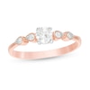 Thumbnail Image 1 of 0.29 CT. T.W. Diamond Petal-Sides Engagement Ring in 10K Rose Gold