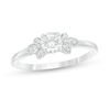 0.37 CT. T.W. Diamond Petal Tri-Sides Engagement Ring in 10K White Gold